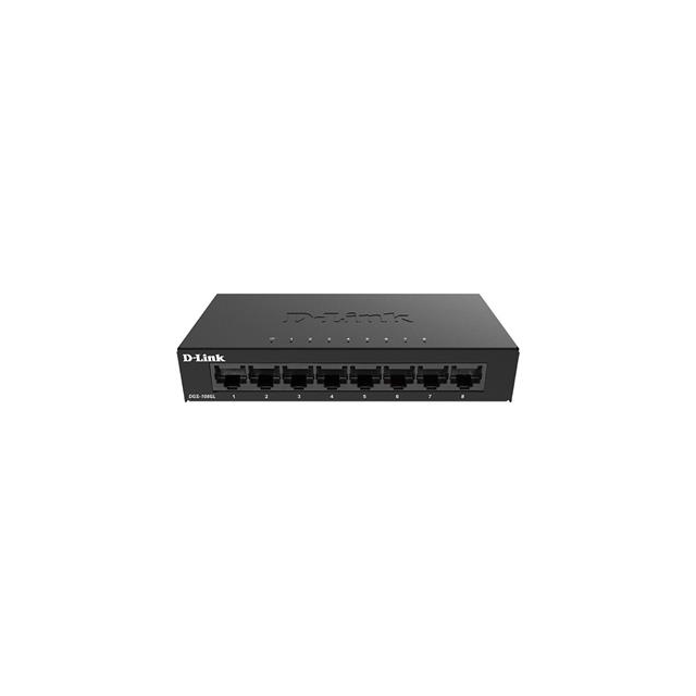 D-Link DGS-108GL/E "8-Port Gigabit Ethernet Metal Housing Unmanaged Light Switch without IGMP- 8