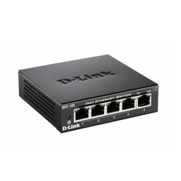 D-Link DES-105/E 5-port 10/100 Metal Housing Desktop Unmanaged Switch