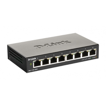 D-Link DGS-1100-08V2/E 8-Port Gigabit Smart Managed Switch- 8-Port 100BaseTX Auto-Negotiating 10/100