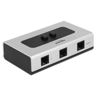 Delock RJ11 Switch 2-portový, manuální, obousměrný