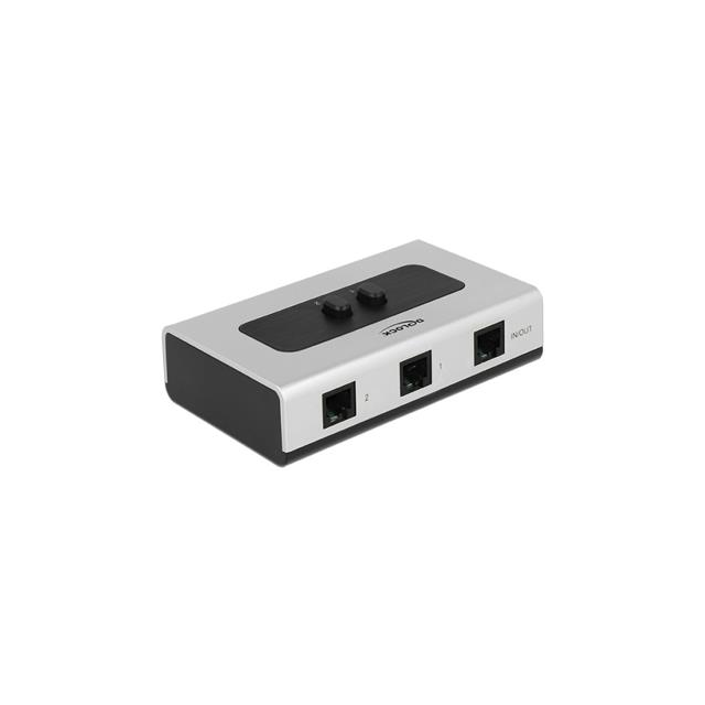 Delock RJ11 Switch 2-portový, manuální, obousměrný