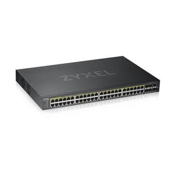 ZyXEL GS1920-48HPv2, 50 Port Smart Managed PoE Switch 44x Gigabit Copper PoE and 4x Gigabit dual