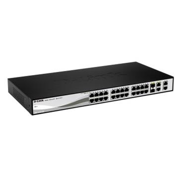 D-Link DGS-1210-28MP L2/L3 Smart+ PoE switch, 24x GbE PoE+, 4x RJ45/SFP, PoE 370W