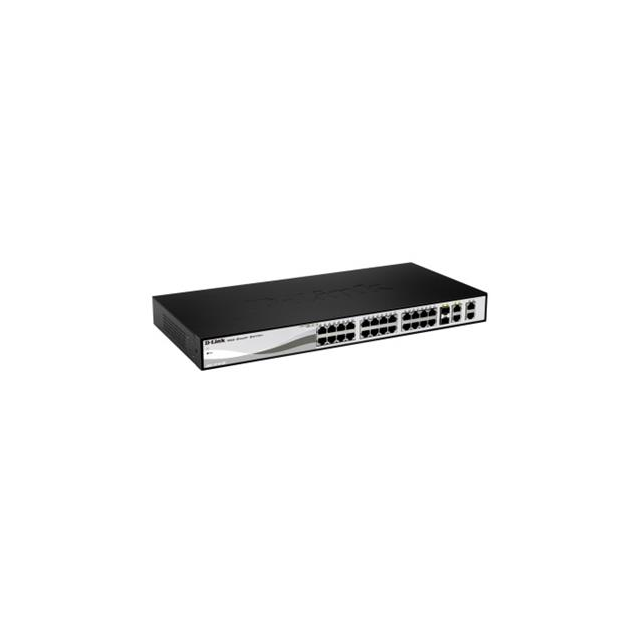D-Link DGS-1210-28MP L2/L3 Smart+ PoE switch, 24x GbE PoE+, 4x RJ45/SFP, PoE 370W