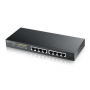 Zyxel GS1900-8HP v3, 8-port GbE L2 PoE Smart Switch, 802.3at, desktop, fanless, 70 Watt