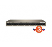 Tenda TEG1016M - 16-port Gigabit Ethernet Switch, 10/100/1000 Mbps, Fanless, Kov