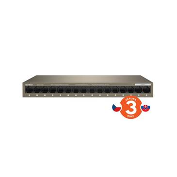 Tenda TEG1016M - 16-port Gigabit Ethernet Switch, 10/100/1000 Mbps, Fanless, Kov