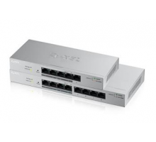 Zyxel GS1200-8HP, 8-port Desktop Gigabit Web Smart switch: 8x Gigabit metal, 4x PoE (802.3at, 30W),