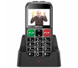 EVOLVEO EasyPhone EB, mobilní telefon pro seniory s nabíjecím stojánkem (stříbrná barva)