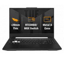 ROZBALENY ASUS TUF Dash F15 FX517ZM-HN117W, i7-12650H, 15.6˝ 1920x1080 FHD, RTX3060/6GB, 16GB, SSD