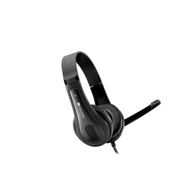 Canyon CNS-CHSC1B, PC Headset, slúchadla s mikrofónom, 1 x 3.5mm jack komb., ovládanie na kábli, 2 m