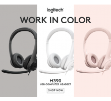 Logitech® H390 USB Headset - USB- OFF-WHITE