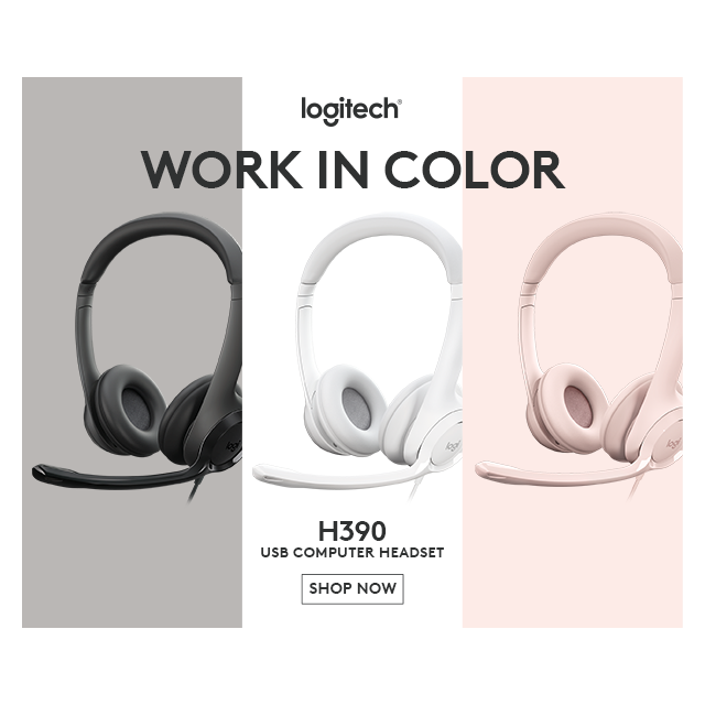 Logitech® H390 USB Headset - USB- OFF-WHITE