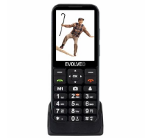 EVOLVEO EasyPhone LT, mobilní telefon pro seniory s nabíjecím stojánkem (černá barva)