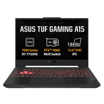 ASUS TUF Gaming A15 FA507NV-LP031W, Ryzen 7 7735HS, 15.6˝ 1920x1080 FHD, RTX 4060/8GB, 16GB, SSD