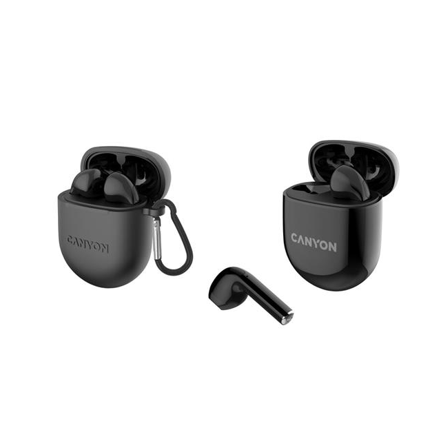 Canyon TWS-6, True Wireless Bluetooth slúchadlá do uší, nabíjacia stanica v kazete, čierne