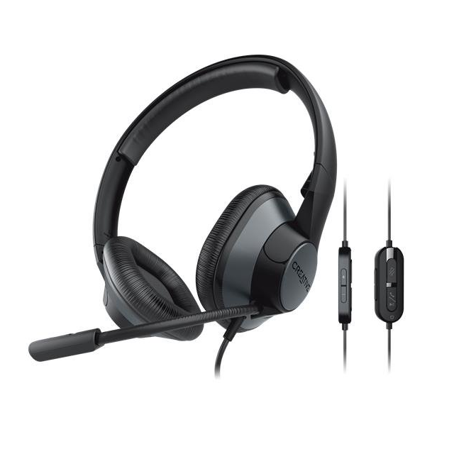 Creative HS-720 V2, headset, USB, ovládanie na kábli, čierny