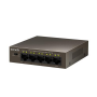 Tenda TEF1105P-4-38W - PoE Switch 35Watt, 5xRJ45 Switch s 4xPoE 802.3af, 10/100Mbps, Kov