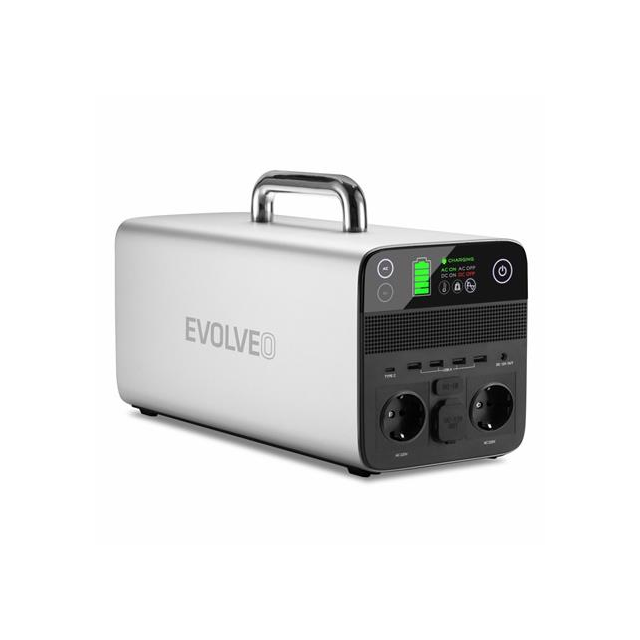 Evolveo PowerCharge 1000, nabíjecí stanice, 40,5 Ah, 1036,8 Wh, 2× 230 V zásuvka, 1× 12 V zásuvka,