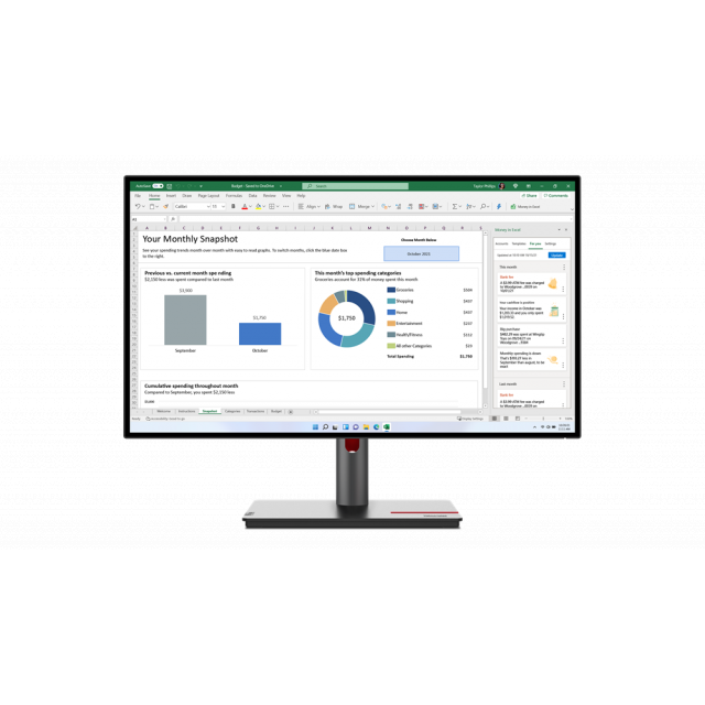Lenovo P27h-30 27" 2560x1440 QHD 1000:1 250N 4ms HDMI+DP+USB+USB-B+USB-C+RJ45 dock+dobijanie NTB