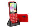 EVOLVEO EasyPhone XO, mobilní telefon pro seniory s nabíjecím stojánkem (červená barva)