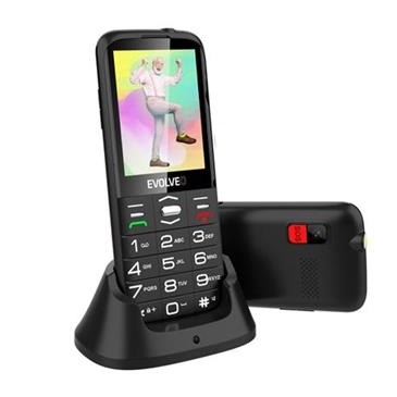 EVOLVEO EasyPhone XO, mobilní telefon pro seniory s nabíjecím stojánkem (černá barva)