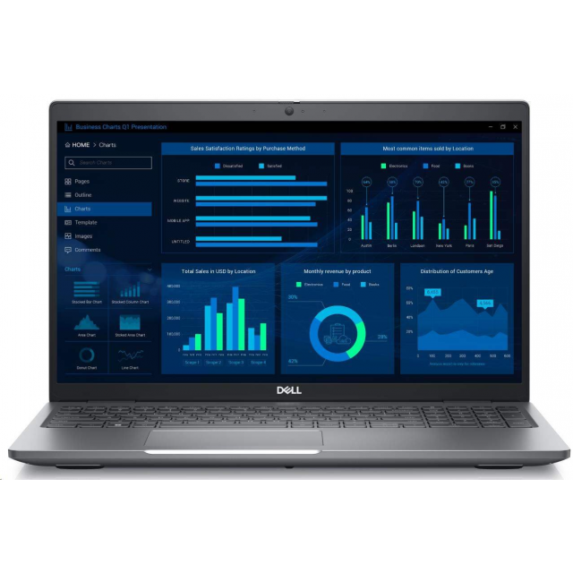 DELL NTB Precision 3581/i7-13700H/32GB/512GB/15.6" FHD/IR Cam & Mic/Nvidia RTX A1000/Backlit Kb/W11