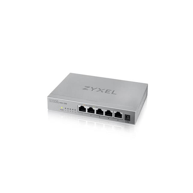 Zyxel XMG-105 5 Ports 2,5G + 1 SFP+, 4 ports 70W total PoE++ Desktop MultiGig unmanaged Switch