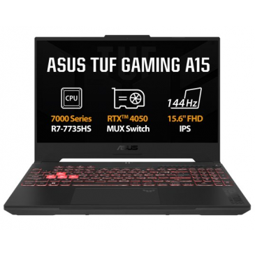 ASUS TUF Gaming A15 FA507NU-LP105, Ryzen 5 7535HS, 15.6˝ 1920x1080 FHD, RTX 4050/6GB, 16GB, SSD