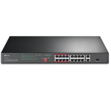 TP-Link TL-SL1218P Switch 16x 10/100Mbps PoE+ 2x GLAN 1x SFP 19"rackmount 150W