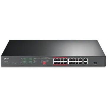 TP-Link TL-SL1218P Switch 16x 10/100Mbps PoE+ 2x GLAN 1x SFP 19"rackmount 150W