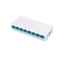 MERCUSYS MS108, 8-port 10/100M mini Desktop Switch, 8 10/100M RJ45 ports, Plastic case