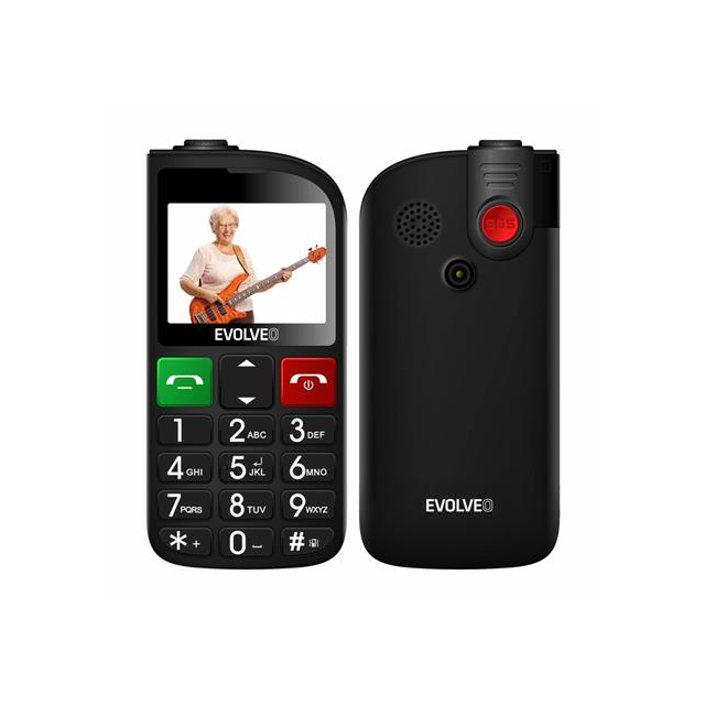 EVOLVEO EasyPhone FL, mobilní telefon pro seniory s nabíjecím stojánkem, černá