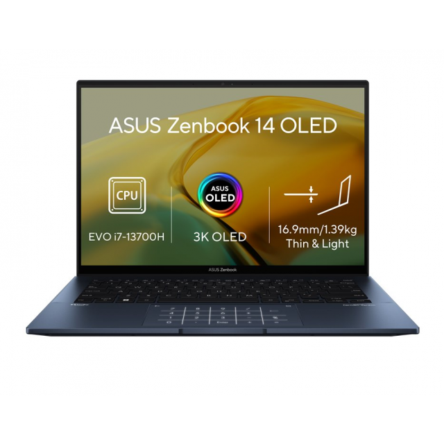 ASUS Zenbook 14 UX3402VA-OLED465W, i7-13700H, 14.0˝ 2880x1800, UMA, 16GB, SSD 1TB, W11H NumPad, FPR