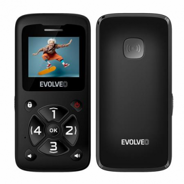 EVOLVEO EasyPhone ID, mobilní telefon pro seniory, nejjednodušší telefon na trhu, 1,77"/1x SIM