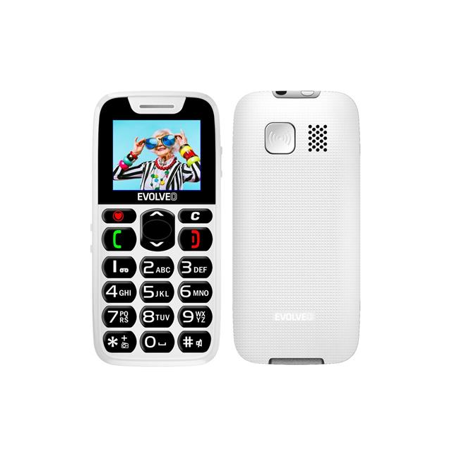 EVOLVEO EasyPhone, telefon pro seniory s nabíjecím stojánkem, 1,8" 160 × 128 px/1xSIM/microSDHC/1000