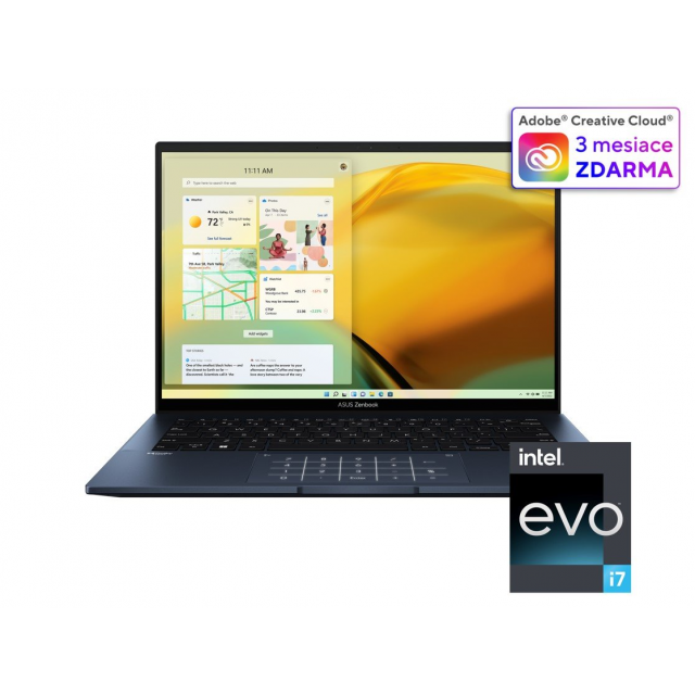 ASUS Zenbook 14 UX3402VA-OLED436W, i5-13500H , 14.0˝ 2880x1800, UMA, 16GB, SSD 512GB, W11H NumPad,