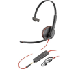 Monofónna náhlavná súprava Poly Blackwire 3215 USB-C/A + 3,5 mm jack