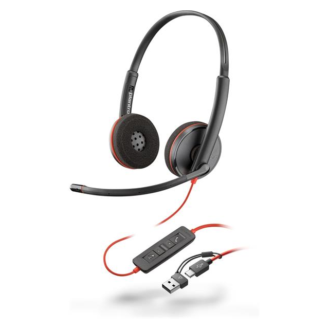 Náhlavná súprava Poly Blackwire 3220 USB-C/A