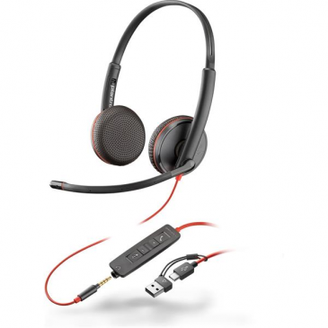 Náhlavná súprava Poly Blackwire 3225 USB-C/A + 3,5 mm jack