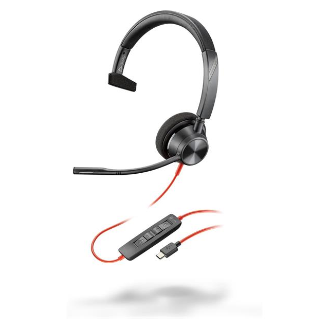 Monofónna náhlavná súprava Poly Blackwire 3310 USB-C/A