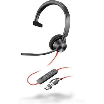 Monofónna náhlavná súprava Poly Blackwire 3310 MS USB-C/A
