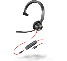 Monofónna náhlavná súprava Poly Blackwire 3315 USB-C/A + 3,5 mm jack
