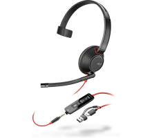 Monofónna náhlavná súprava Poly Blackwire 5210 USB-C/A + 3,5 mm jack