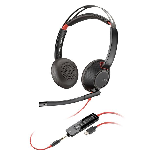 Náhlavná súprava Poly Blackwire 5220 USB-C/A + 3,5 mm jack