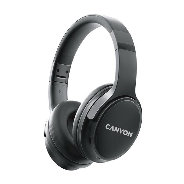 Canyon BTHS-4, OnRiff 4 Bluetooth bezdrôtové slúchadlá, 50 hod výdrž, skladacie, čierne