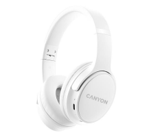 Canyon BTHS-4, OnRiff 4 Bluetooth bezdrôtové slúchadlá, 50 hod výdrž, skladacie, biele