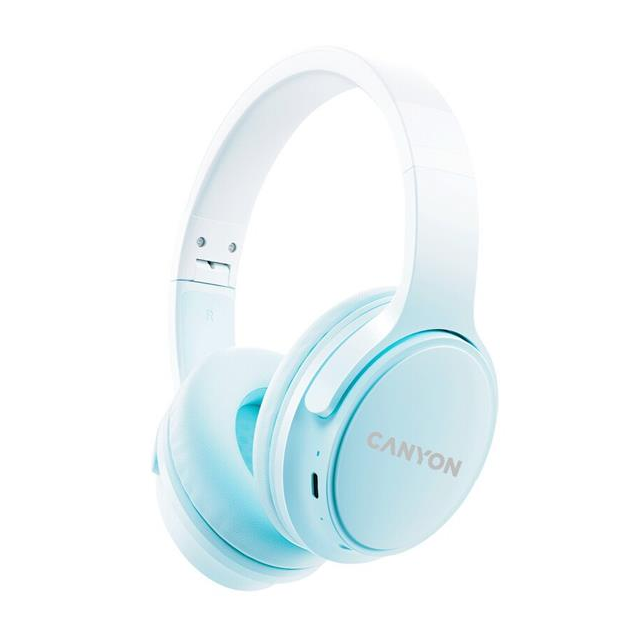 Canyon BTHS-4, OnRiff 4 Bluetooth bezdrôtové slúchadlá, 50 hod výdrž, skladacie, modré