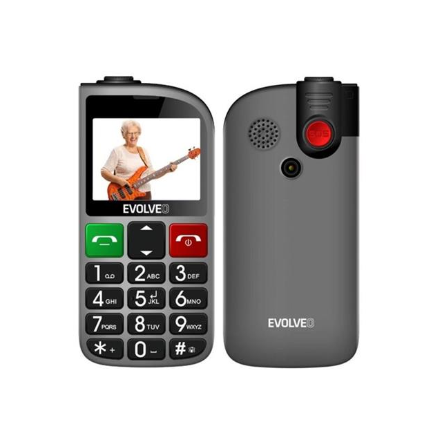 EVOLVEO EasyPhone FL, mobilní telefon pro seniory s nabíjecím stojánkem, stříbrná