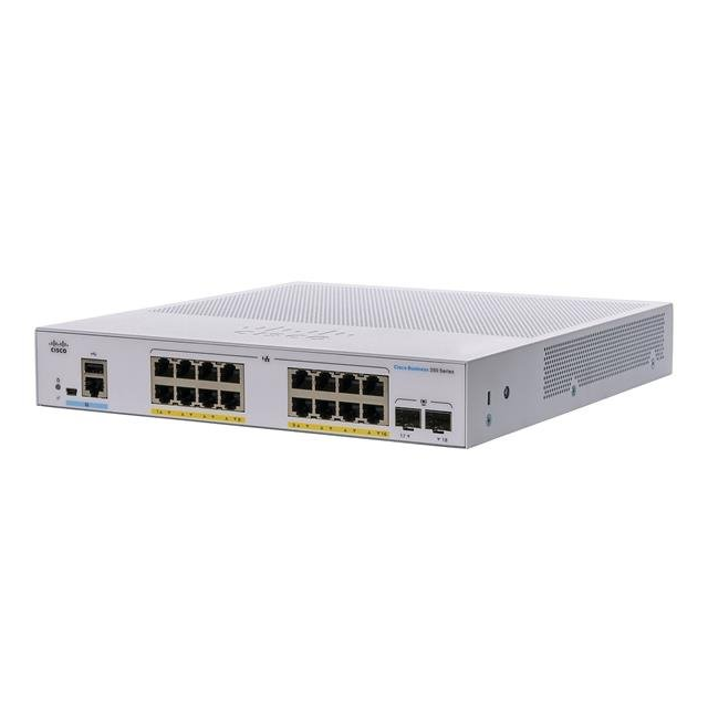Cisco CBS350-16P-E-2G-EU (16xGbE,2xSFP,16xPoE+,120W,fanless) - REFRESH